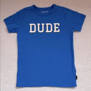 Crewcuts “DUDE” Blue Short Sleeve Tee